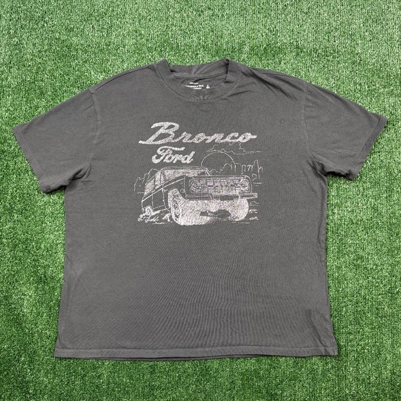 Abercrombie Fitch Ford Bronco Graphic T Shirt Women's Size S Gray Short Sleeve - Picture 1 of 8